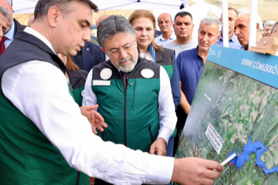 Bakan Yumaklı Edirne'de Çömlekköy Barajı'nda İncelemelerde Bulundu