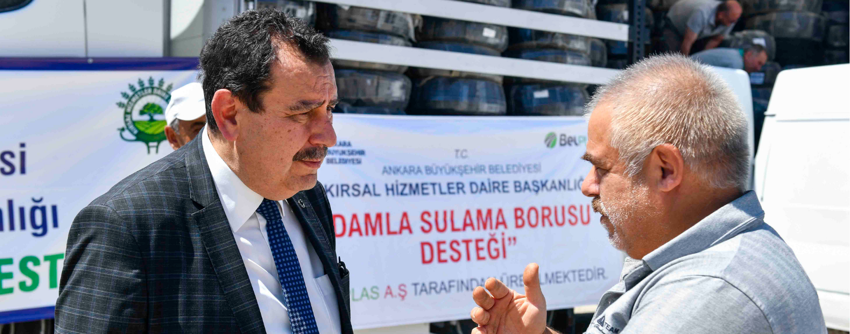 Ankaralı Üreticilere Damla Sulama Borusu Desteği